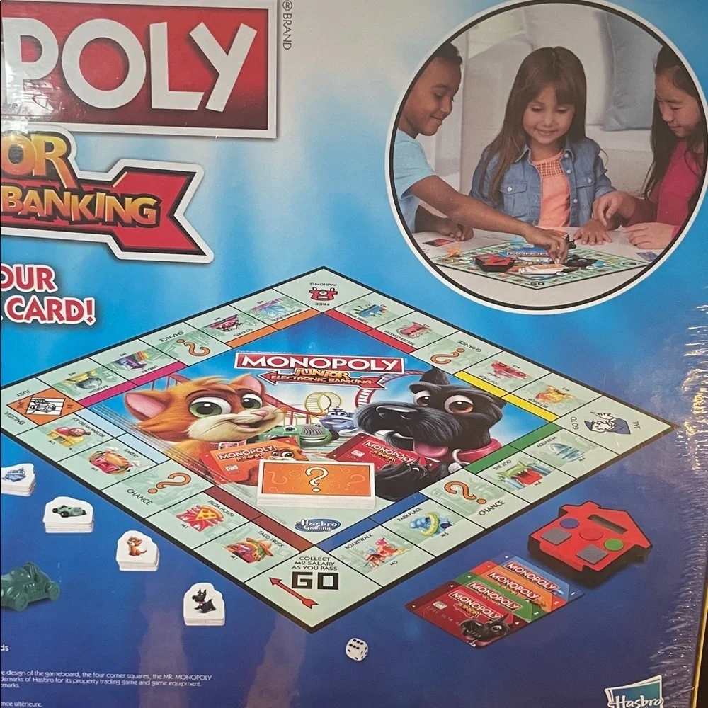 Hasbro Monopoly Junior Electronic Banking Board Gaming NIB